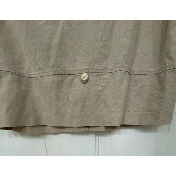 First Option XL women’s linnen blend sleeveless button down tan top - Picture 3 of 5